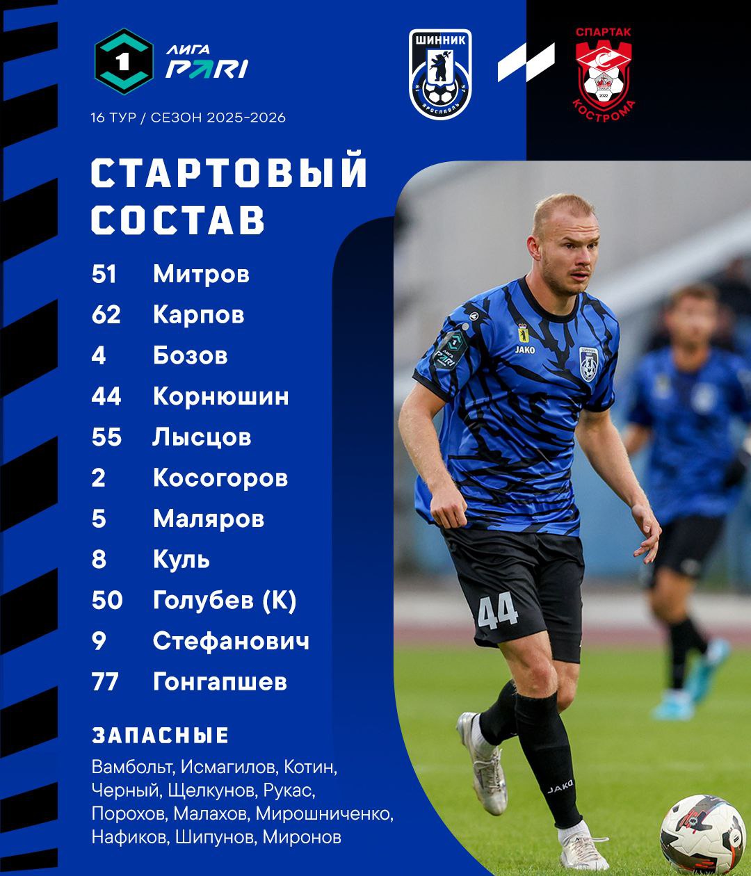 Тур 16. «Шинник» - «Спартак» 2:2